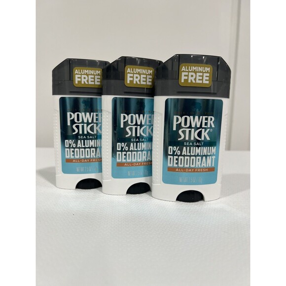 Power Stick 0% Aluminum Deodorant All Day Fresh Sea Salt  2.5 Oz each - Lot of 3 - Picture 1 of 2